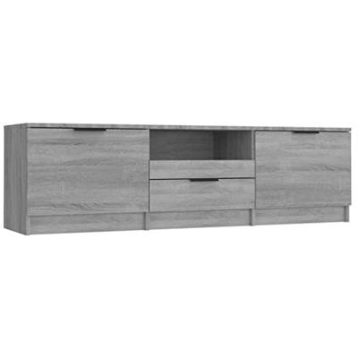 Tv-meubel 140x35x40 cm bewerkt hout grijs sonoma eikenkleurig