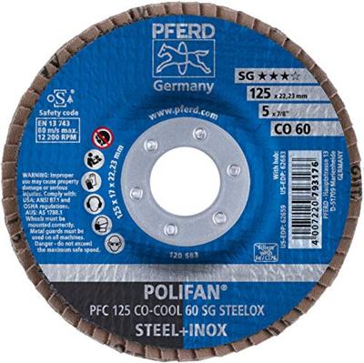 PFERD TOOLS 67760625 PFC 125 CO-COOL 60 SG STEELOX Lamellenschijf Diameter 125 mm Boordiameter 22.23 mm Aluminium legering, Legering op nikkelbasis,
