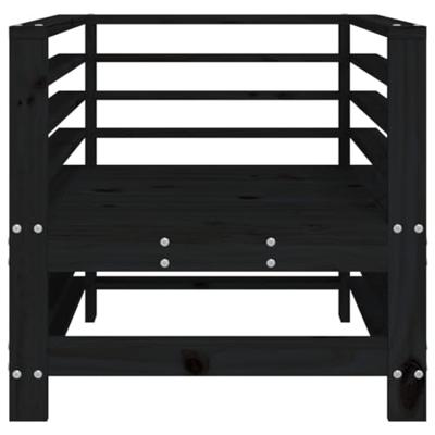 Tuinstoelen 2 st massief grenenhout zwart