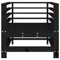 Tuinstoelen 2 st massief grenenhout zwart - thumbnail