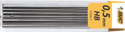Bic criterium potloodstiften, 0,5 mm, HB, etui van 12 stuks