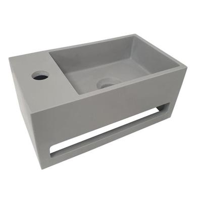 Fontein met Handdoekhouder BWS Betonlook 35.6x20.3x15.9 cm Grijs (kraangat links)