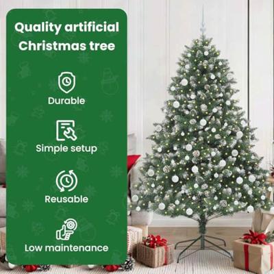Kunstkerstboom met 300 LED Groen 180 cm PVC en Plastic en Staal