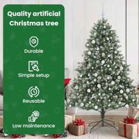 Kunstkerstboom met 300 LED Groen 180 cm PVC en Plastic en Staal - thumbnail