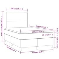Boxspring met matras kunstleer grijs 120x190 cm - thumbnail