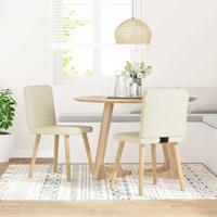 Eetkamerstoelen 2 st linnen - thumbnail