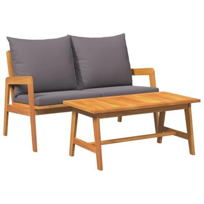 Bistroset met kussen 2 pcs Olie naturel Massief Acaciahout Bistroset met kussen 2 pcs Olie naturel Massief Acaciahout