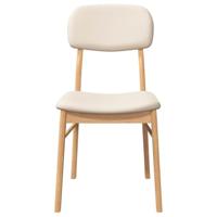 Eetkamerstoelen met kussens 2 st massief hout naturel rubber - thumbnail