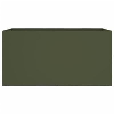 Plantenbak 62x30x29 cm staal olijfgroen
