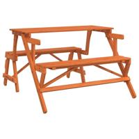 Picknicktafel met banken 2-in-1 ombouwbaar massief vurenhout - thumbnail