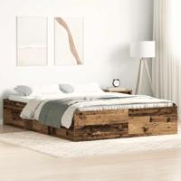 Bedframe zonder matras 200x200 cm bewerkt hout oud hout - thumbnail