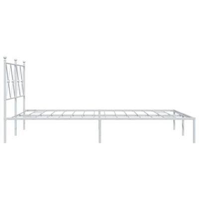 Bedframe met hoofdbord metaal wit 140x190 cm - thumbnail