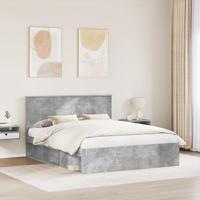 Bedframe met hoofdeinde Beton 160 x 200 cm Massief grenenhout - thumbnail