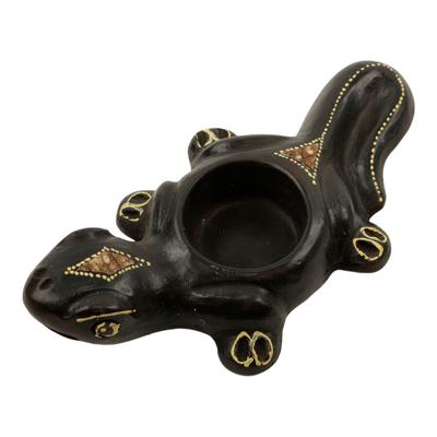 Waxinelichthouder Gekko met Diamant (Zwart) Waxinelichthouder Gekko met Diamant (Zwart)