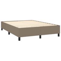 Boxspring met matras en LED stof taupe 140x190 cm - thumbnail