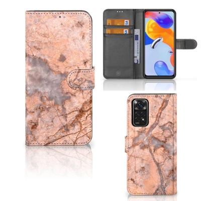 Xiaomi Redmi Note 11 Pro 5G/4G | Bookcase | Marmer Oranje Xiaomi Redmi Note 11 Pro 5G/4G | Bookcase | Marmer Oranje