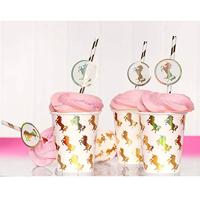 Papieren rietjes Unicorn set a 6 stuks - thumbnail