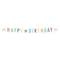 Letterbanner 18 Jaar Happy Birthday Confetti - thumbnail