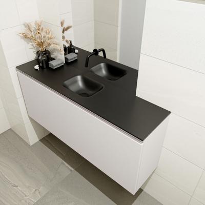 MONDIAZ OLAN 120cm toiletmeubel linen. LEX wastafel urban midden geen kraangat