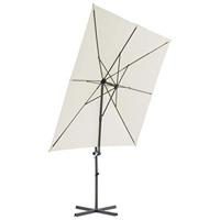 VidaXL Zweefparasol met stalen paal 250x250 cm zandkleurig - thumbnail