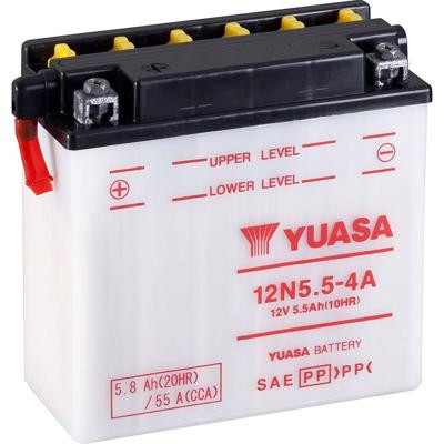 Yuasa 12N5.5-4A Motorfietsaccu 12 V 5.5 Ah Pooltype: Schroefklem type 2 Yuasa 12N5.5-4A Motorfietsaccu 12 V 5.5 Ah Pooltype: Schroefklem type 2