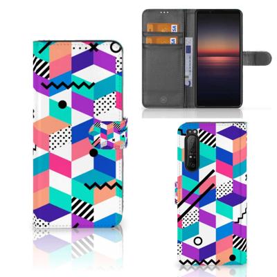 Sony Xperia 1 II | Book Case | Blokken Kleurrijk Sony Xperia 1 II | Book Case | Blokken Kleurrijk