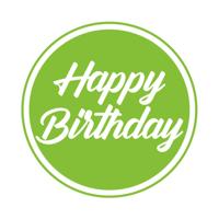 10x stuks bierviltjes/onderzetters Happy Birthday groen 10 cm - Bierfiltjes - thumbnail