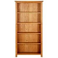 Boekenkast met 5 schappen 70x22x140 cm massief eikenhout - thumbnail