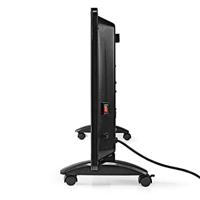 Nedis htpl20fbk glazen paneel convectorkachel thermostaat lcd-scherm 2 warmtestanden staand / wandmontage 2000 w zwart - thumbnail