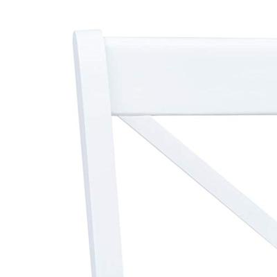 Eetkamerstoelen 4 st massief rubberwood naturel en wit - thumbnail