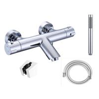 Adema Sparkle 2.0 thermostatische bad-/douchekraan - staafhanddouche en houder - incl. doucheslang - chroom SW696250 / SW496806 / SW496819 / SW496810 - thumbnail