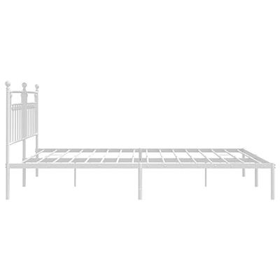 Bedframe met hoofdbord metaal wit 200x200 cm - thumbnail