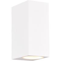 LED Tuinverlichting - Wandlamp Buitenlamp - Trion Royina Up and Down - GU10 Fitting - Spatwaterdicht IP44 - Rechthoek - Mat Wit - Aluminium - thumbnail