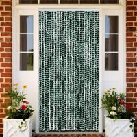 Vliegengordijn 100x230 cm chenille groen en wit - thumbnail