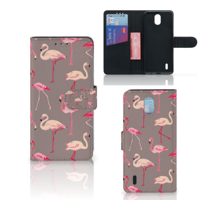 Nokia 1.3 Telefoonhoesje met Pasjes Flamingo - thumbnail