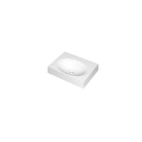 INK Smooth Wastafel Polystone Centraal Zonder Kraangat - 600x450x90 mm - Mat Wit - thumbnail