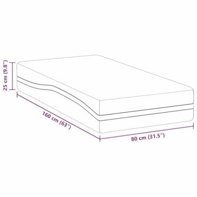 Matras Wit en Grijs 80 x 160 cm Traagschuim