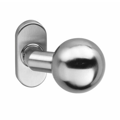 Knopkruk bol brandvertragend 9mm met rozet ovaal RVS Knopkruk bol brandvertragend 9mm met rozet ovaal RVS