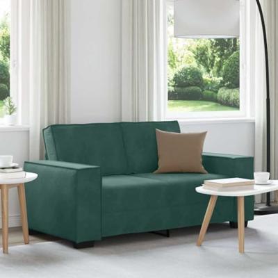 Tweezitsbank 160x78x84 cm fluweel donkergroen