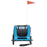 Hondenfietstrailer oxford stof en ijzer blauw en grijs - thumbnail