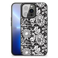 iPhone 13 Pro Max Bloemen Hoesje Black Flowers - thumbnail