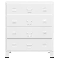 Ladekast industrieel 78x40x93 cm metaal wit - thumbnail