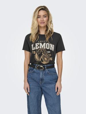 Only Onllucy Reg S/s Top Jrs Noos 15215721 T-shirt Korte Mouw 4951052 Black Fruity Lemon