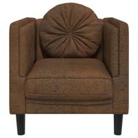 Fauteuil met kussen fluweel bruin - thumbnail