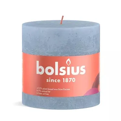 Bolsius kaars rustiek 10x10 cm sky blue
