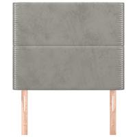 Hoofdborden 2 st 80x5x78/88 cm fluweel lichtgrijs - thumbnail
