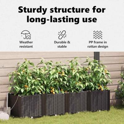 Tuin Bloempot 4 pcs Bruin Staal