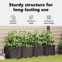 Tuin Bloempot 4 pcs Bruin Staal - thumbnail