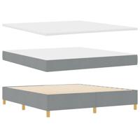 Boxspringbed met matras Lichtgrijs 180 x 200 cm Stof - thumbnail