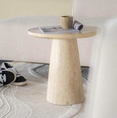 Eleonora Ronde Bijzettafel 'Aime' Travertin, 45cm